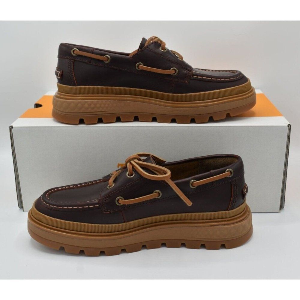 Timberland Brown and Tan Lug Sole Boat Shoes - Picture 9 of 11